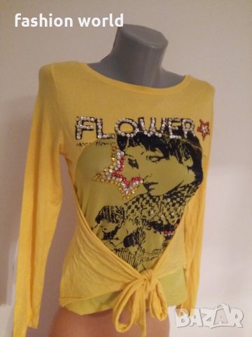 Дамски блузи Цвят Жълт, снимка 4 - Блузи с дълъг ръкав и пуловери - 24307228