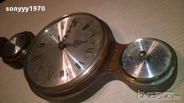 Ретро-термо/баро/хидро/часовник-месинг/дърво-70/17см-швеицария, снимка 2 - Антикварни и старинни предмети - 14989907