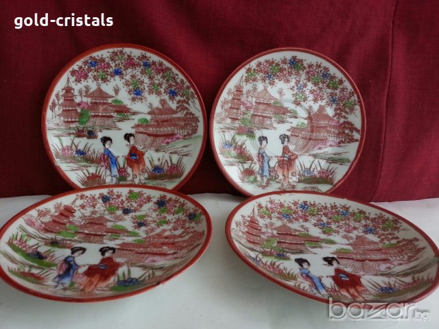 рисувани чинийки японски фин  порцелан 