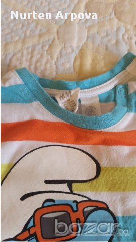 Летен гащеризон и тениска 68-74см , снимка 4 - Бебешки гащеризони - 18421491