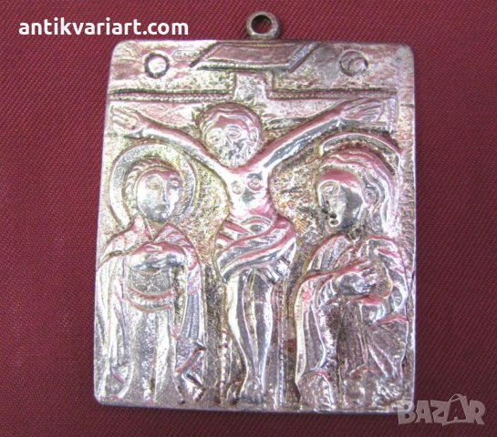 Стара Метална Мини Икона авторска маркирана, снимка 6 - Други - 25689132