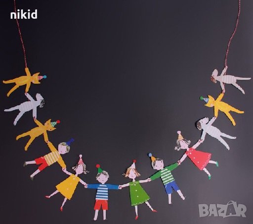 Деца и Животни хванати  Парти Гирлянд Знаменца Флаг Банер