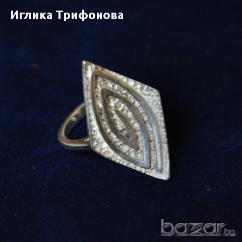 Сребърен пръстен ромб 925, снимка 1