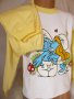 Плътна пижамка с горнище със сито печат и едноцветна долна част., снимка 1 - Детски пижами - 15905707