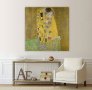 Картина Целувката- Густав Климт, репродукция, канава, класическа картина, рамкирана картина № 230, снимка 1 - Картини - 22322338