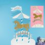 Happy Birthday конче на въртележка топер сламки с надпис за за торта, снимка 1 - Кухненски принадлежности - 18454612