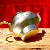 Старинен чайник от месинг, снимка 6 - Антикварни и старинни предмети - 19156389