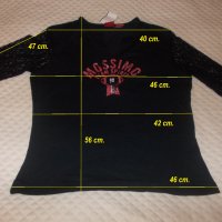 Черна блуза с ръкав от дантела М, L размер, снимка 4 - Блузи с дълъг ръкав и пуловери - 22638922