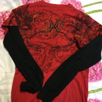 Мъжка блуза 2fer twofer thermal ръкави червена Xtreme Couture by Affliction Small, снимка 3 - Блузи - 25983107