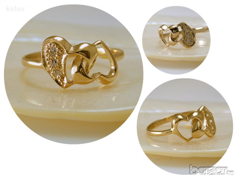 златен пръстен - завинаги заедно - 1.48 грама/размер №54, снимка 1