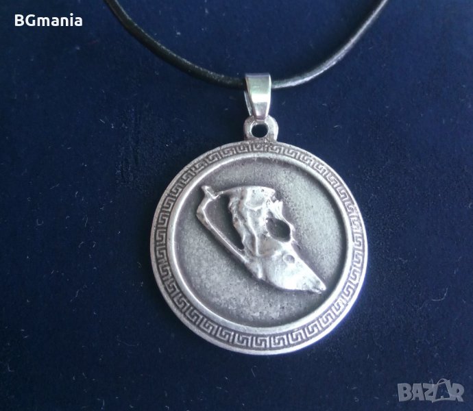 Ръчно изработен медальон Ритон с глава на елен оригинална и уникална визия, снимка 1