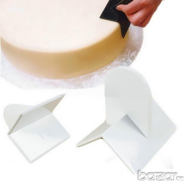 прав равен ъгъл равни ъгли торта инструмент шпатула за оформяне и заглаждане фондан крем глазура , снимка 1