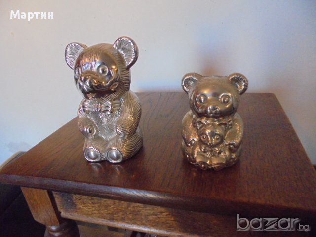 Масивни бронзови - посребрени - Касички 2бр (157720), снимка 1