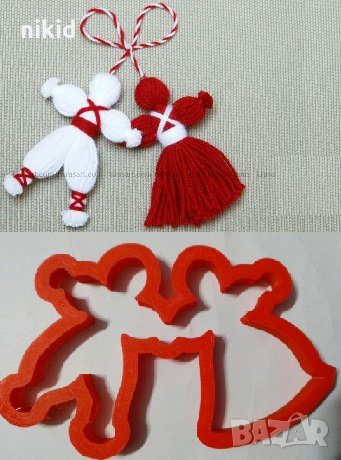 Мартеница Пижо и Пенда пластмасов резец форма за сладки тесто фондан бисквитки украса торта декор, снимка 1