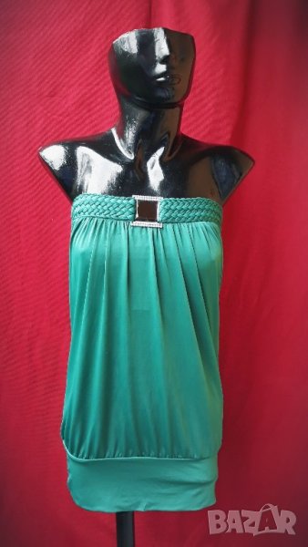 Зелена туника бюстие с катарама бижу М, снимка 1