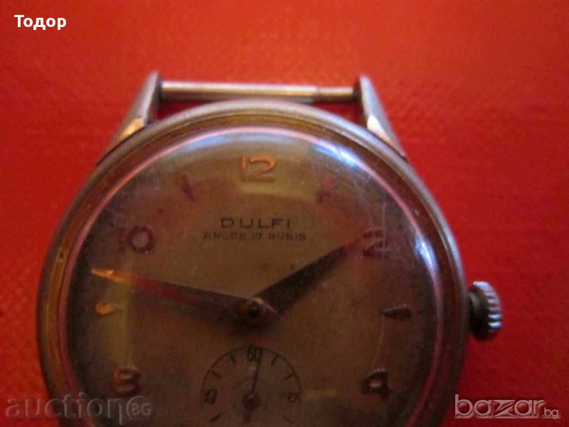 Швейцарски часовник 17 rubis unadjusted dulfi ancre au10 mic, снимка 1