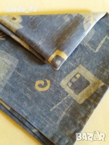 Покривка за маса-/каре/-плюш-велур,цвят-синя+жълто. Закупена от Холандия., снимка 5 - Покривки за маси - 22200970