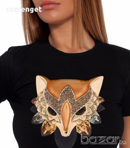 НОВО! ХИТОВА дамска тениска CRYSTAL FOX с дизайн! Създай модел с твоя снимка!, снимка 2 - Тениски - 15597072