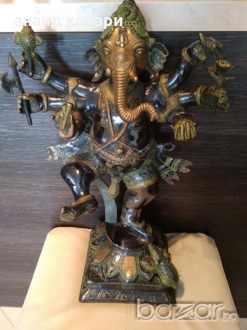 Ганеша от месинг, снимка 2 - Статуетки - 21068953