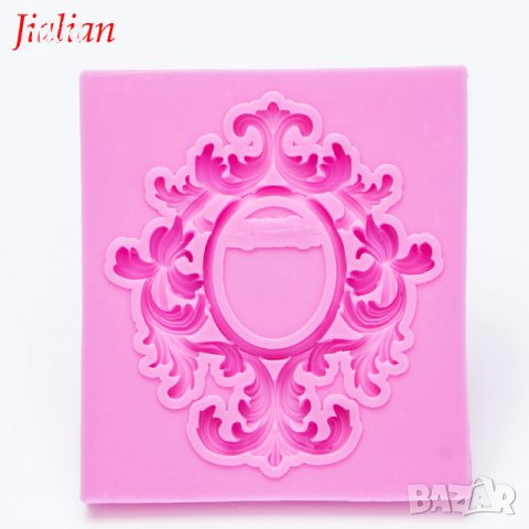 Рамка малък овал с много разклонения силиконов молд декорация украса фондан торта