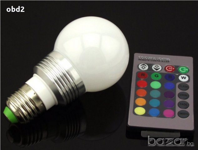 LED 9W RGB лампа с дистанционно управление Е27 220V, снимка 10 - Лед осветление - 13312756