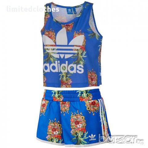 ADIDAS ORIGINALS FRUTAFLOR Дамски Комплект Екип (Потник + Къси Панталони) размер M, снимка 1 - Спортни екипи - 8384158