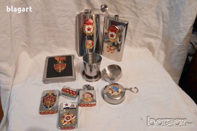 запалки,табакери-с военна СССР символика