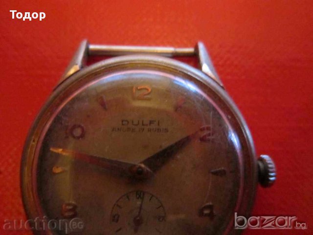 Швейцарски часовник 17 rubis unadjusted dulfi ancre au10 mic, снимка 1 - Мъжки - 17184709