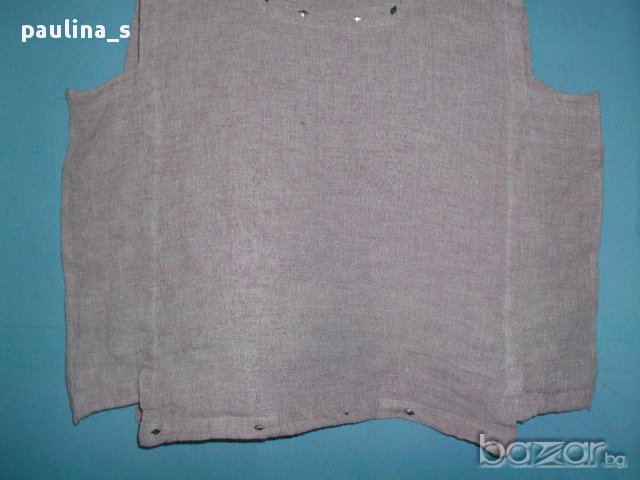 Ленена блузка "Salto" / голям размер , снимка 3 - Корсети, бюстиета, топове - 14661234