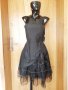 Черна официална рокля с тюл и панделка С, снимка 1 - Рокли - 25724197