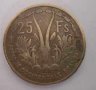  Френска Западна Африка - 25 франка, 1956 г., рядка, 27D, снимка 1 - Нумизматика и бонистика - 23827545