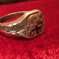 Немски сребърен мемориален пръстен Ritterkreuz, снимка 2 - Антикварни и старинни предмети - 16689963