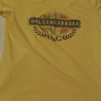 100% ОРИГИНАЛНА  жълта тениска на D&G, снимка 1 - Тениски - 20803457