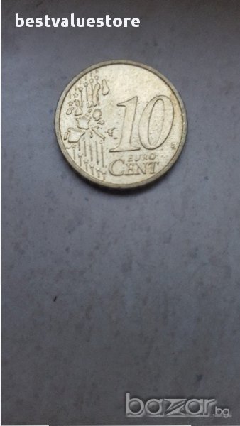 Монета 10 Евроцента 2002г. / 2002 10 Euro Cent KM# 3085 Schön# 280, снимка 1