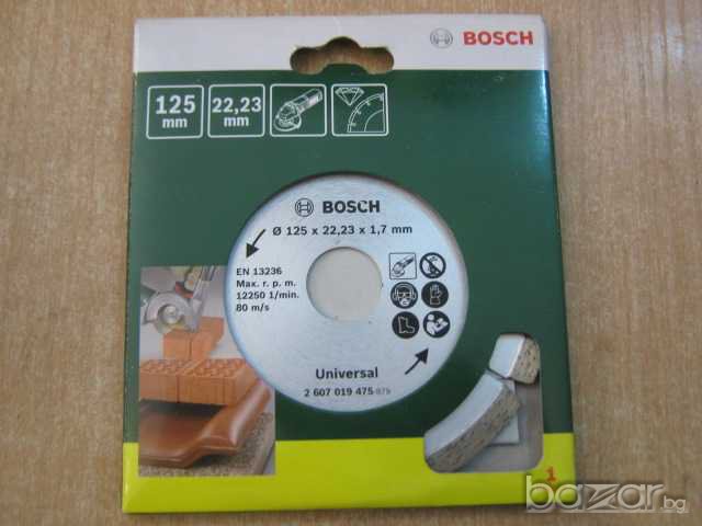 Диск за рязане"BOSCH/ф125х22,23х1,7мм/"на тухли,бетон и др., снимка 1