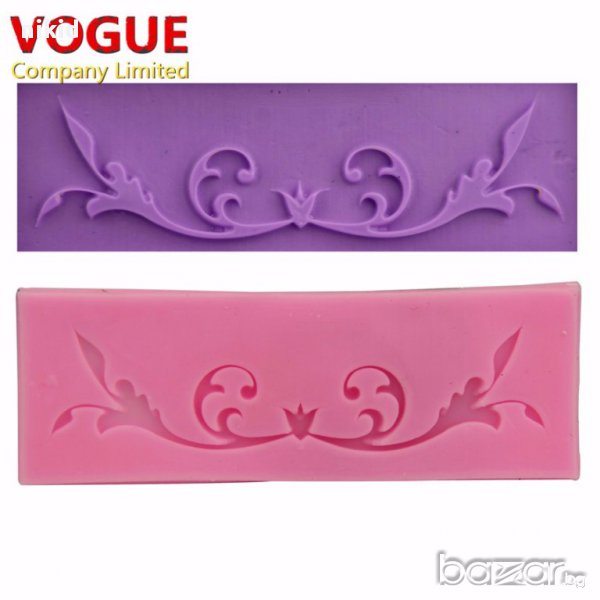 силиконова форма молд тънък къс орнамент украса декор торта фондан шоколад и др, снимка 1