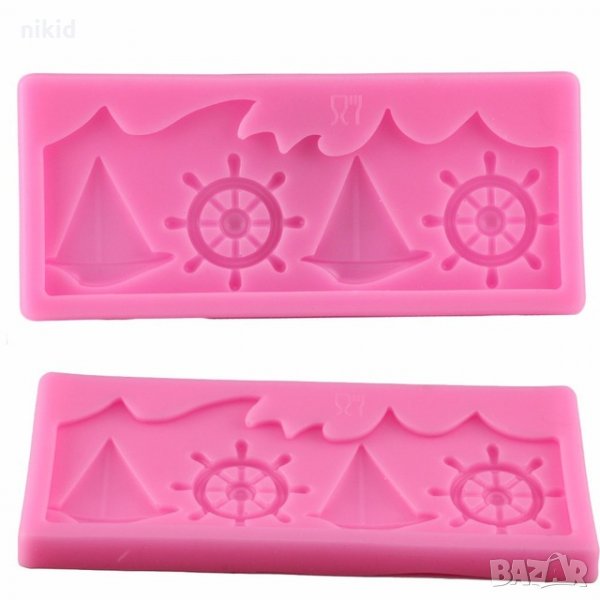 Вълна Рул Лодка кант Силиконов молд форма украса торта фондан декор , снимка 1