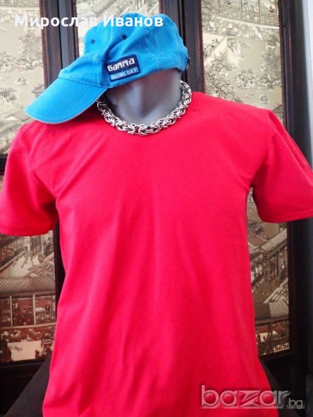 червена спортна еластична тениска , снимка 1