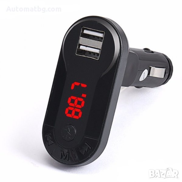 FM трансмитер Bluetooth MP3 Player за автомобил 2в1 зарядно за кола с LCD дисплей и 2xUSB, снимка 1