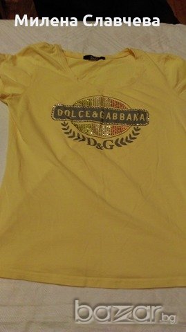 100% ОРИГИНАЛНА  жълта тениска на D&G, снимка 1