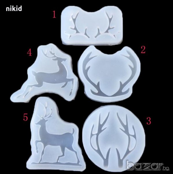 Рога и елен силиконов молд форма декорация торта фондан шоколад и др., снимка 1