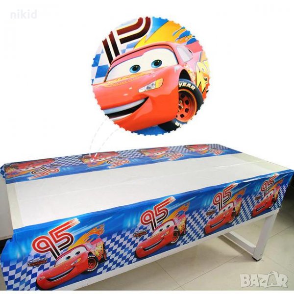 Макуин Маккуин Колите син фон найлонова покривка за парти рожден ден, снимка 1