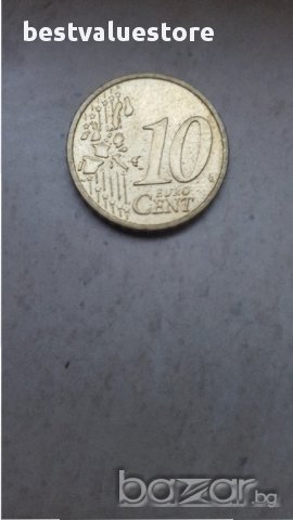 Монета 10 Евроцента 2002г. / 2002 10 Euro Cent KM# 3085 Schön# 280