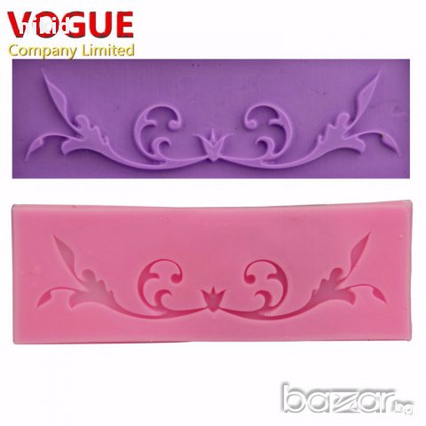 силиконова форма молд тънък къс орнамент украса декор торта фондан шоколад и др