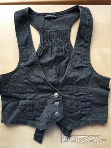  Дамски дънков елек ТERANOVA, сив с леопардови шарки, НОВ, снимка 4 - Елеци - 11041745