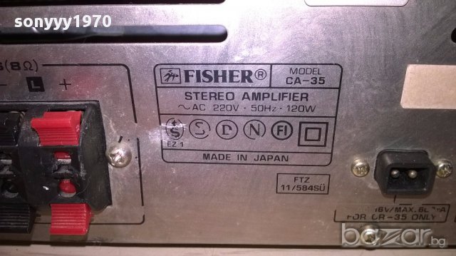 fisher ca-35 amplifier-made in japan-внос швеицария, снимка 8 - Ресийвъри, усилватели, смесителни пултове - 14274829