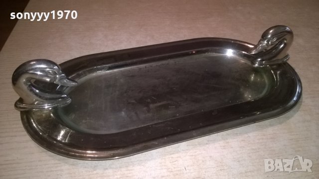 чиния/поднос-31х16х6см с лебеди-внос франция, снимка 5 - Колекции - 26171179