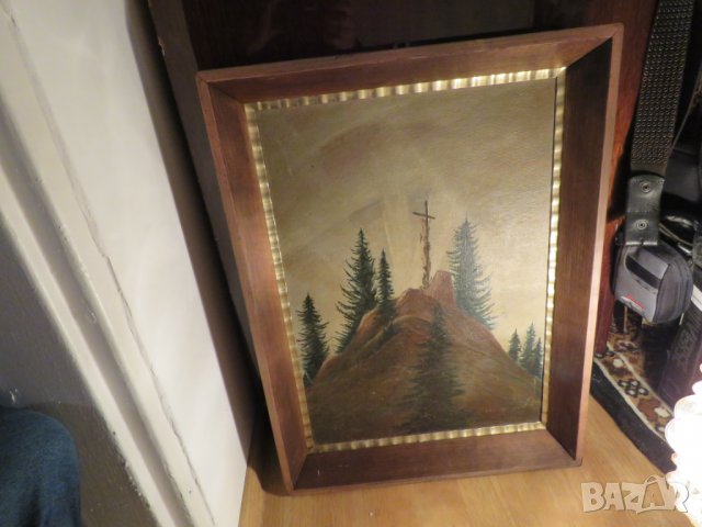 картина Разпятие Христово, Исус Христос  разпъването на Исус църква, снимка 4 - Антикварни и старинни предмети - 24010266