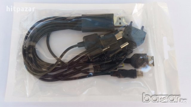 USB кабел/преходник с 10 накрайника - стандартни, снимка 1 - USB кабели - 15270559