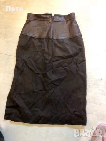 Дамска пола с кожа с висока талия, снимка 1